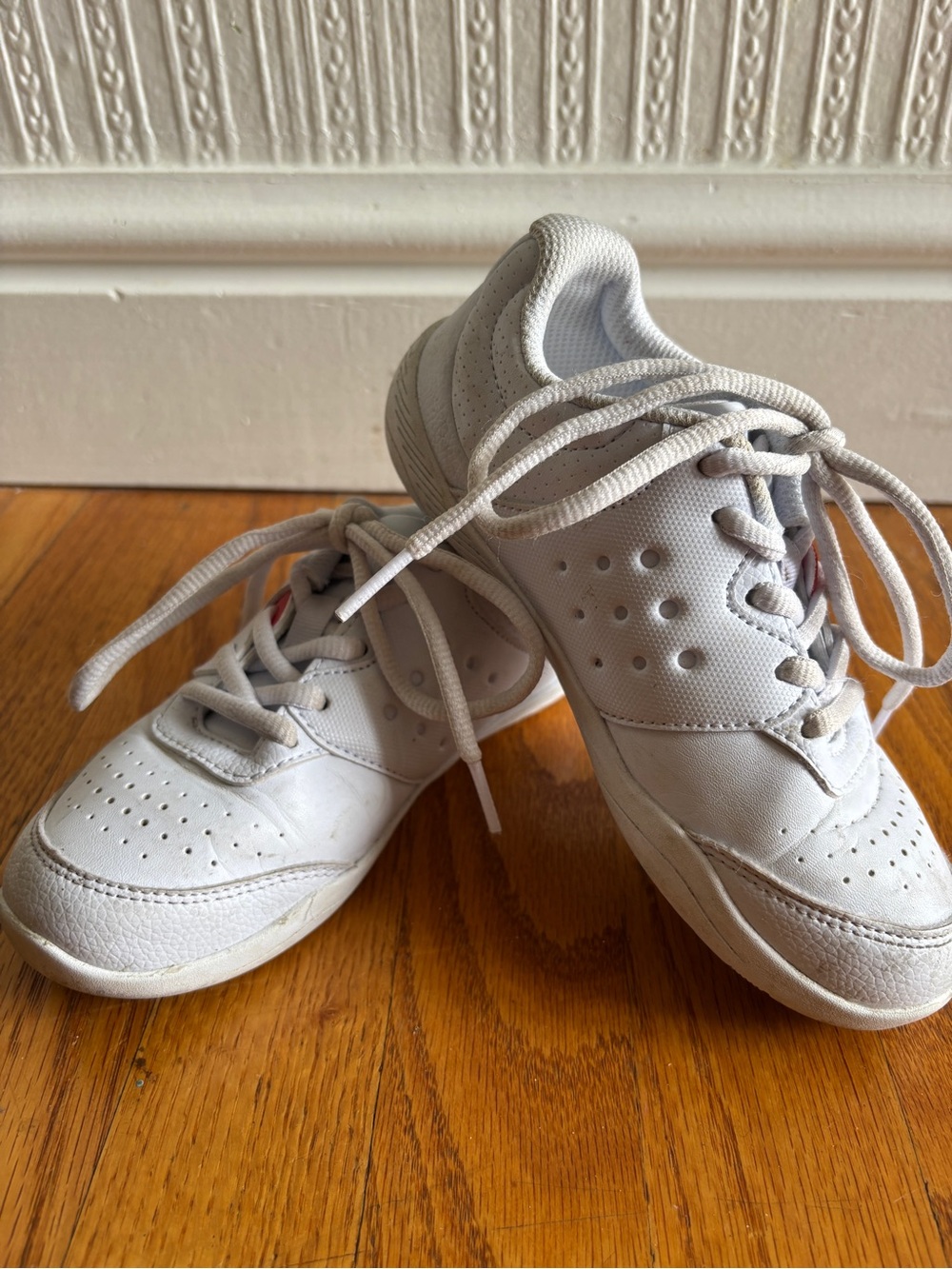 DSG White Kids Cheer Sneakers with Lace-Up Closure